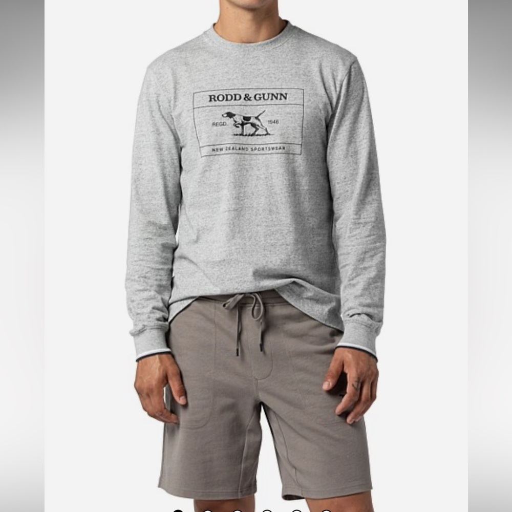 RODD & GUNN Bonny Glen Long Sleeve Sports Fit T-Shirt/ Vapour Retails $99.50